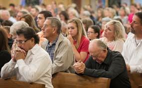 FEW AMONGST THE CROWD: It is very common to see more elderly people in churches and other places of worship. There are only very few young people who regularly attend religious services.