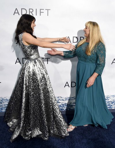 TOGETHER, FINALLY ON LAND: Actress Shailene Woodley and real-life survivor Tami Oldham Ashcraft meet on the red carpet at the LA Premiere of the movie “Adrift.” Woodley does a phenomenal job of telling Ashcraft's story, acting as a true warrior.